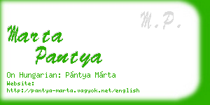 marta pantya business card